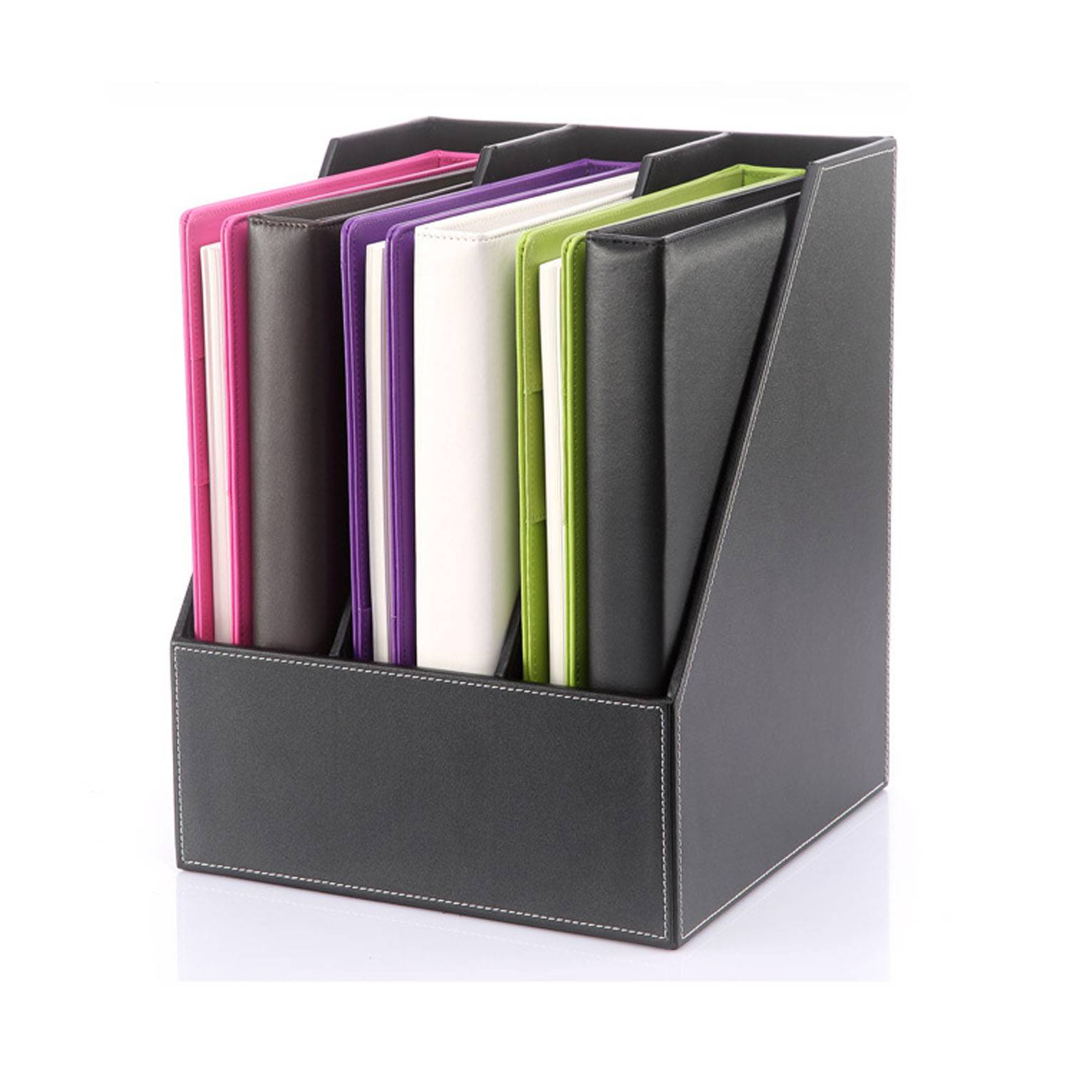Business Office Supplies Leather Triple File Rack 3