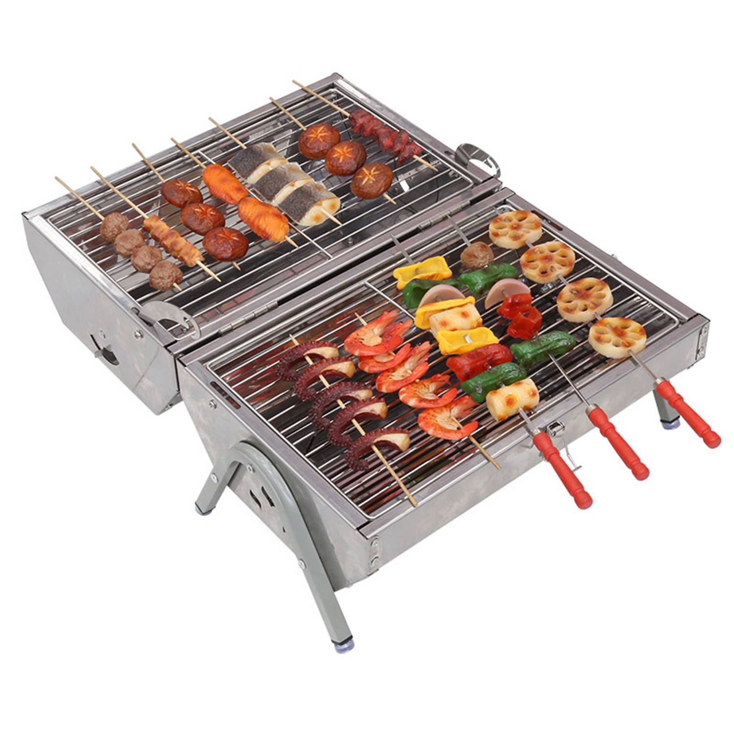 Double-Sided Portable Simple Charcoal Grill 2