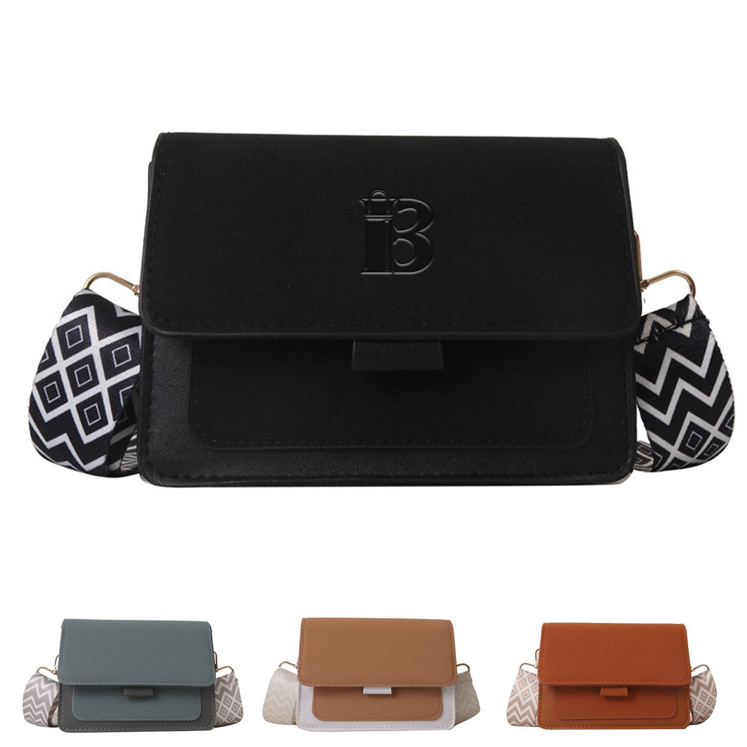 PU Leather Square Shoulder Crossbody Bag