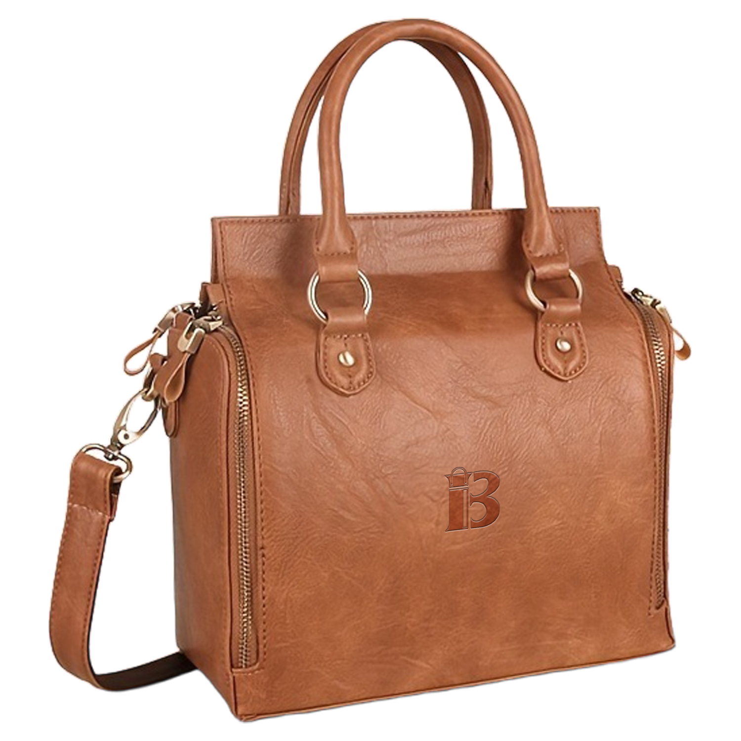 PU Leather Detachable Shoulder Strap Tote Bag