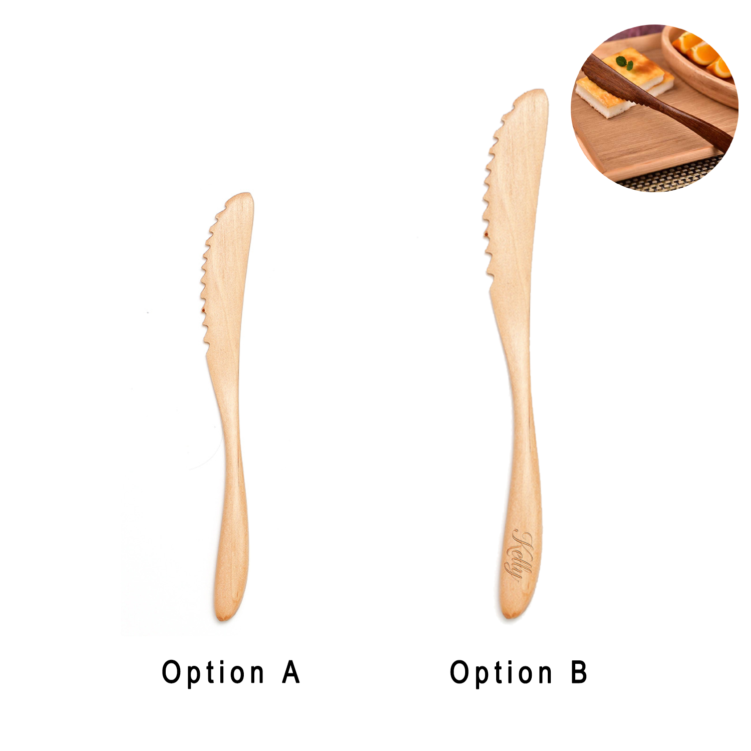 Eco-Friendly Wooden Serrated Kitchen Knife 1