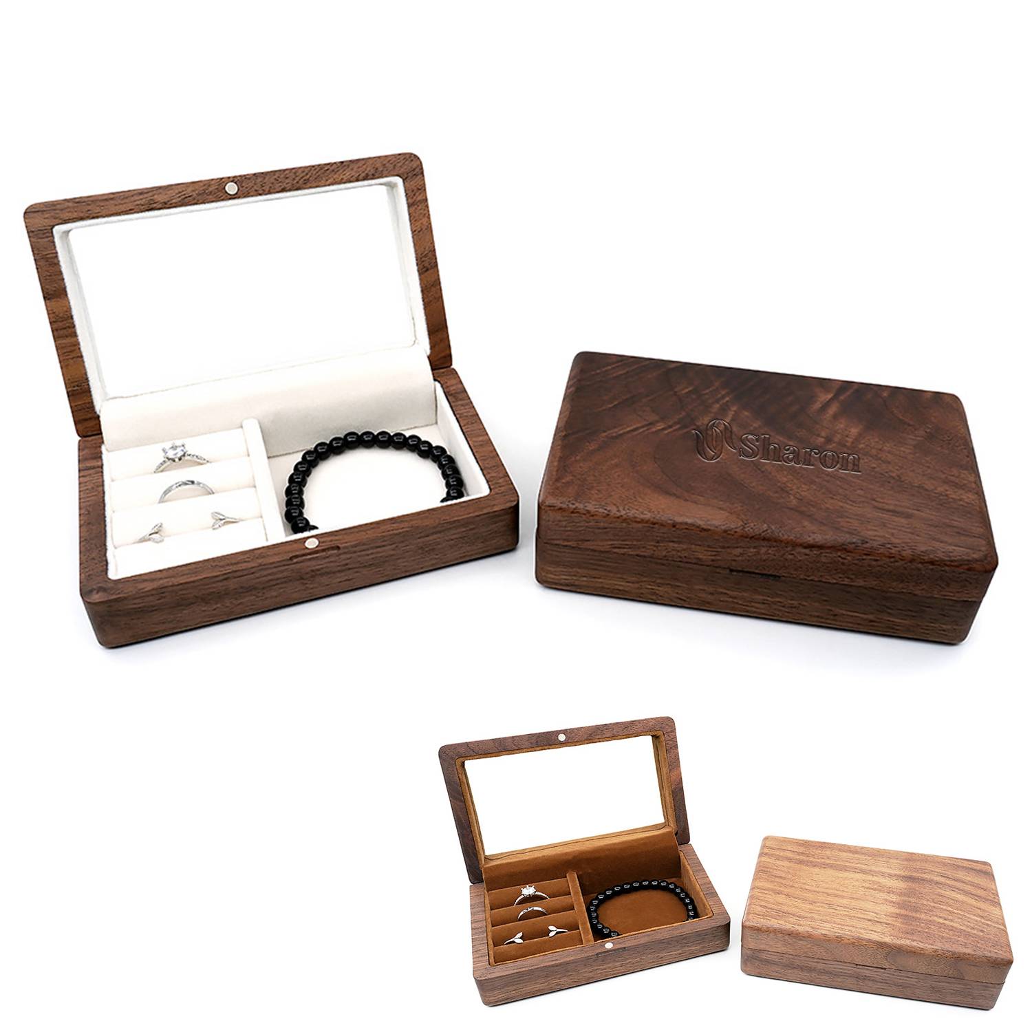 Wood Travel Jewelry Box