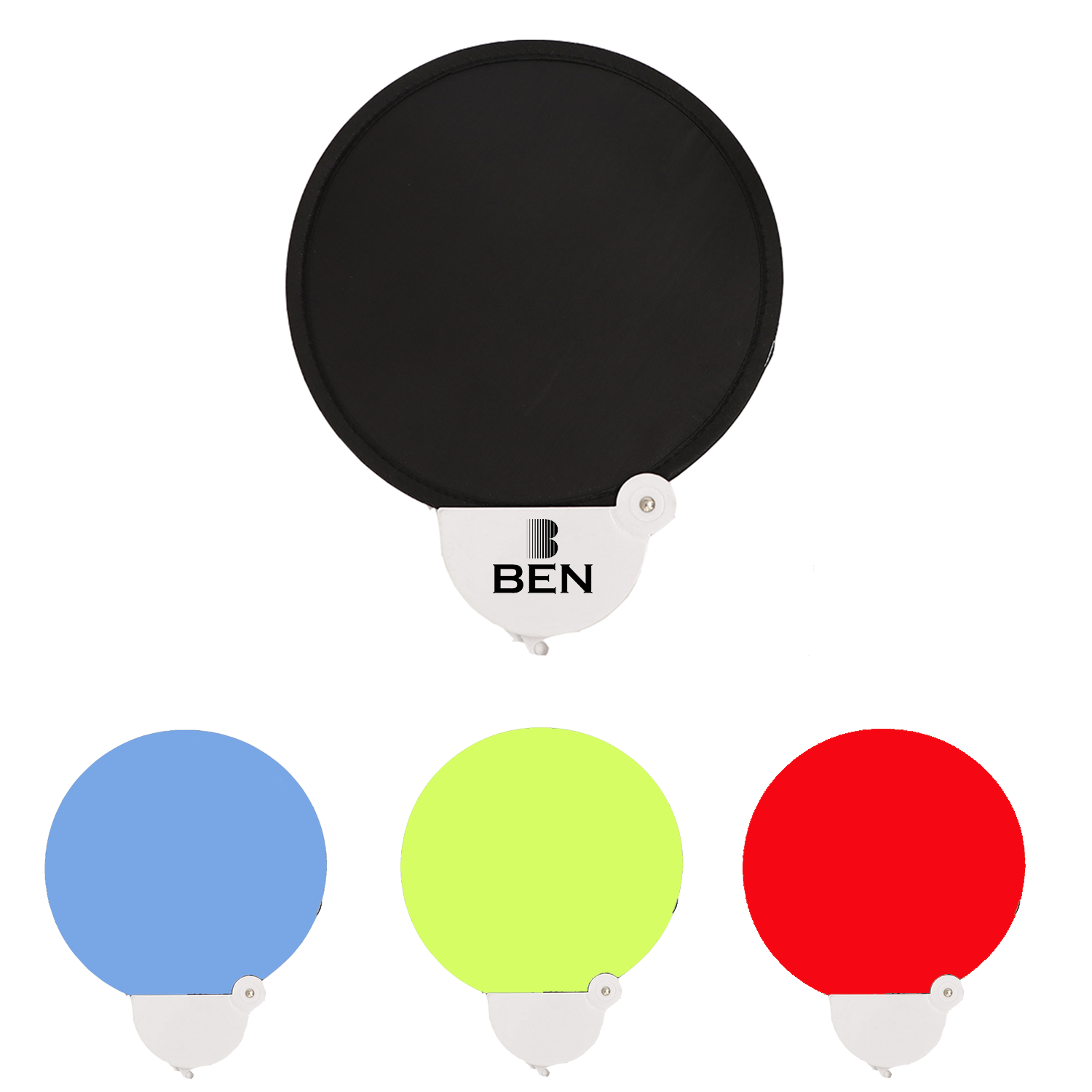 Twist Foldable Round Fans with Lanyard