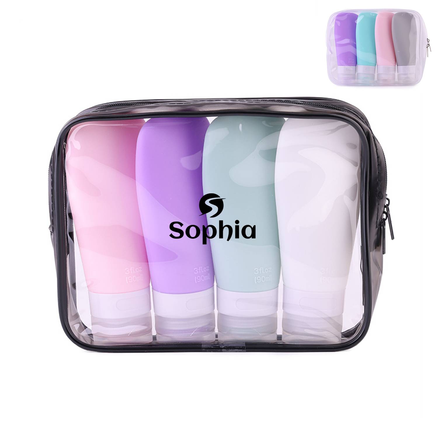 4 Pack Silicone Travel Toiletry Bottles