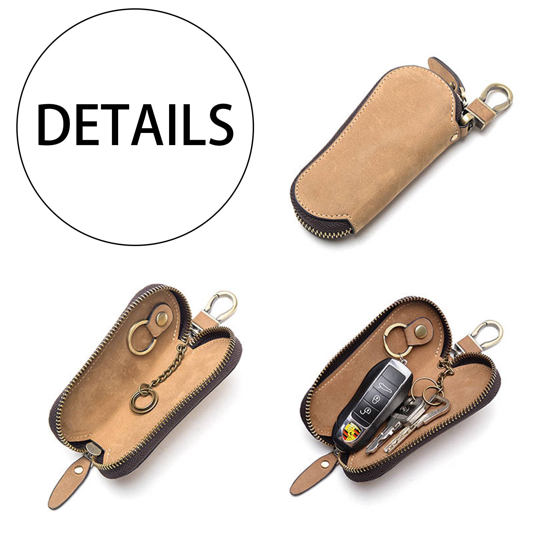 Genuine Leather Multifunctional Universal Motors Key Pack 6