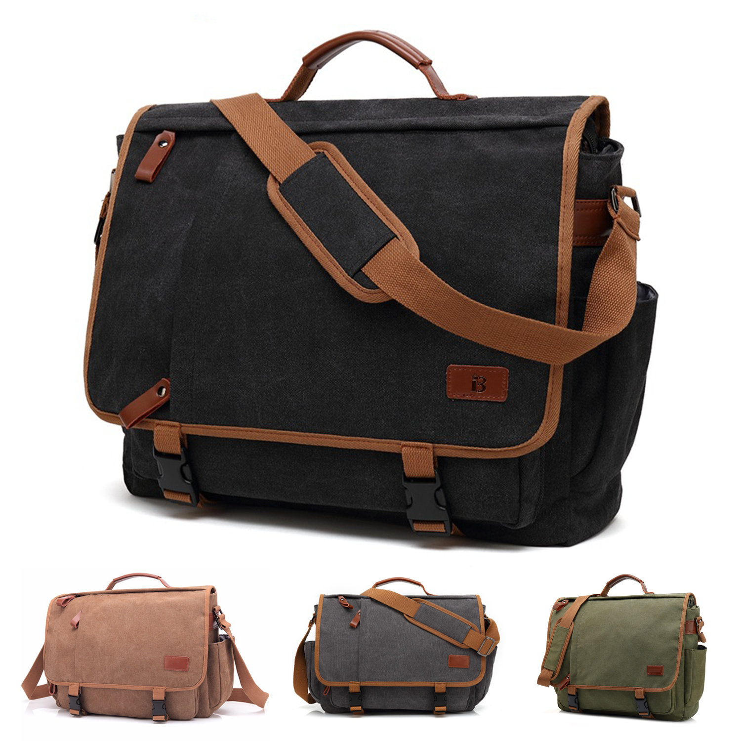 17-17.3 Inch Canvas Water-Resistant Messenger Bag